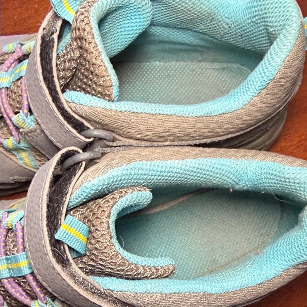 Merrell Taupe and Teal velcro Slip-On hiking Shoes - Picture 10 of 13